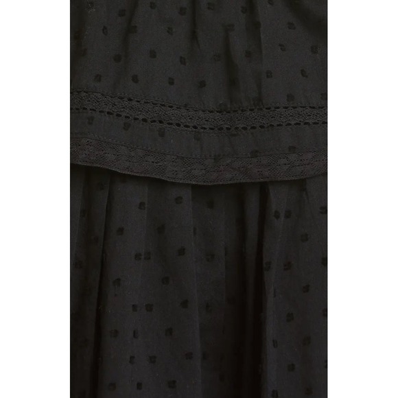 LoveShackFancy Natasha Ruffle Tiered Minidress Black Cotton Eyelet Size L - Picture 7 of 16